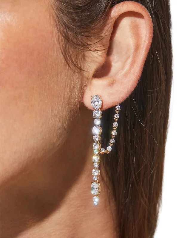 Drop Earrings for Concert Look -Crystal Statement Earrings