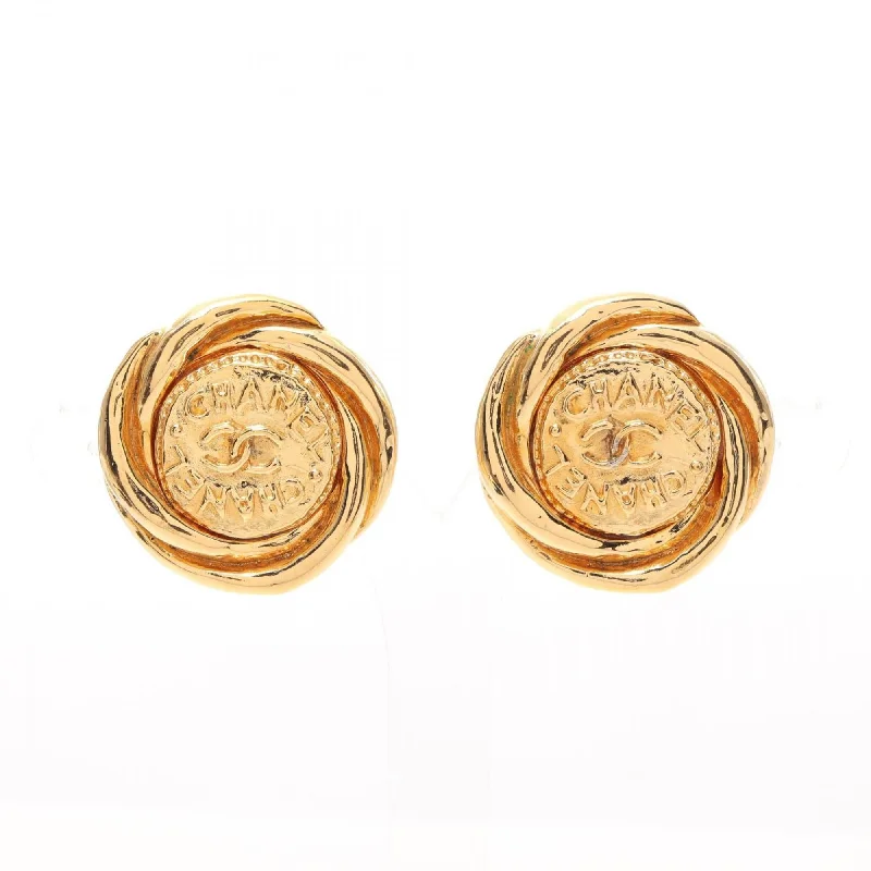 Drop Earrings for Work Attire -Chanel   Plating Clip Earrings (Pre-Owned)