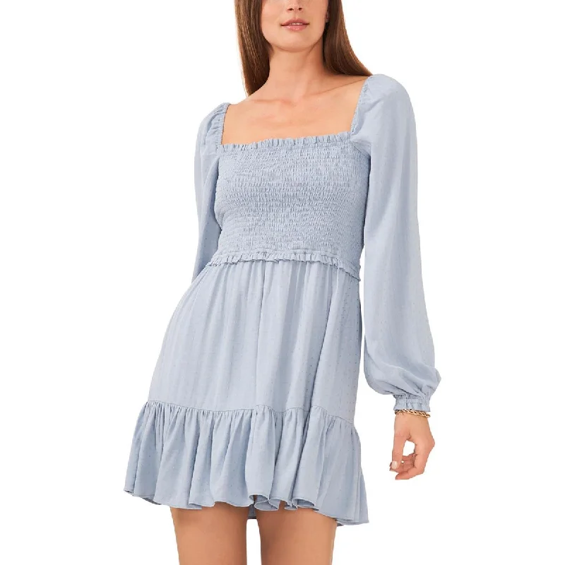 Mother's Day Dresses for Gift -1.State Womens Smocked Long Sleeves Mini Dress