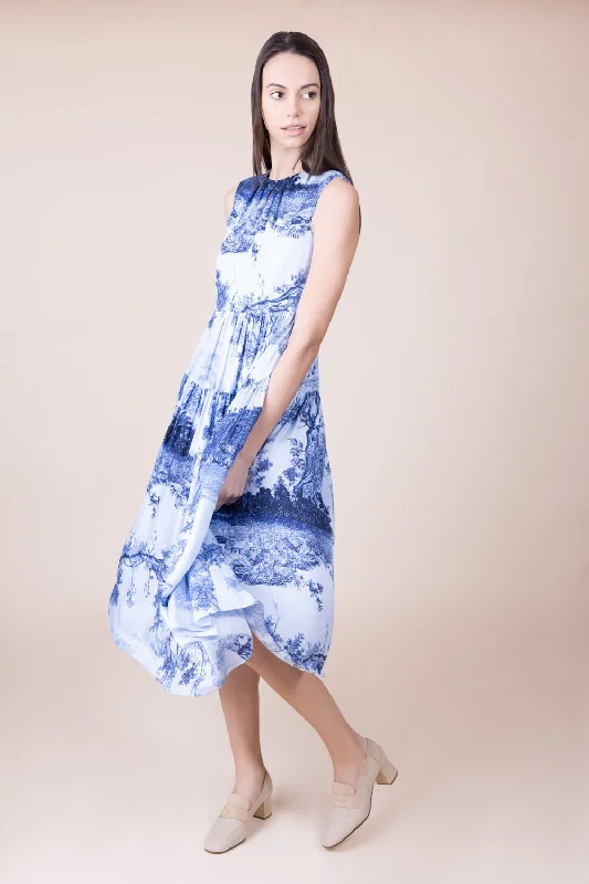 Silk Dresses for Luxurious -Sleeveless Midi Dress