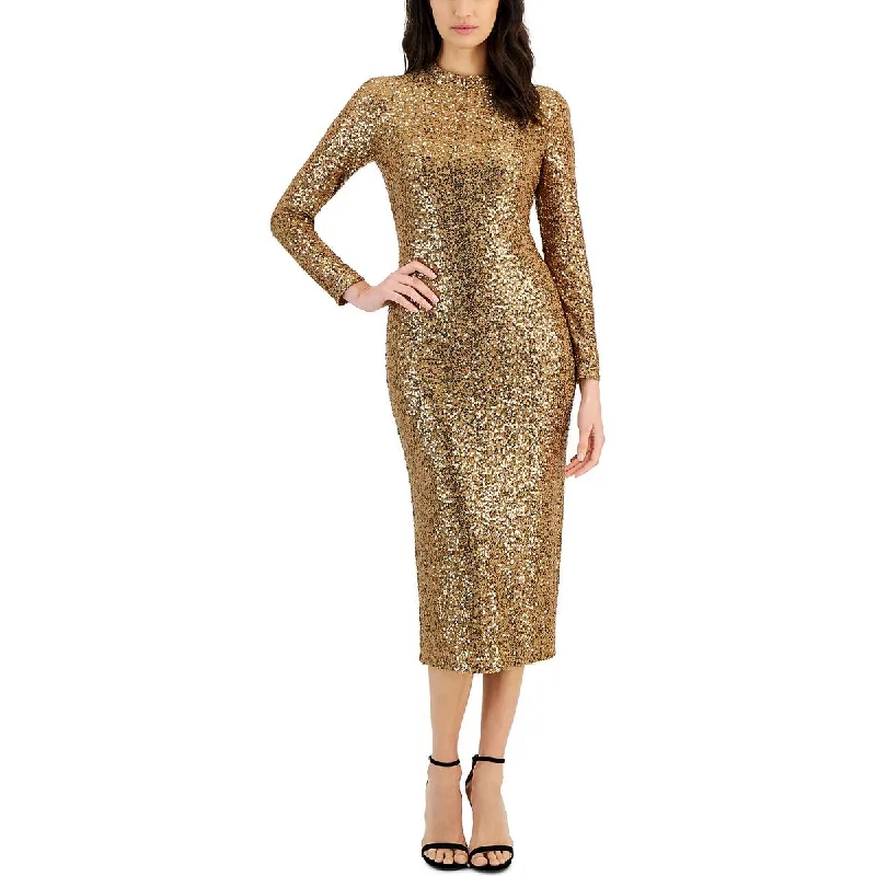 African Dresses with Culture -Anne Klein Womens Sequined Party Dress Midi Dress