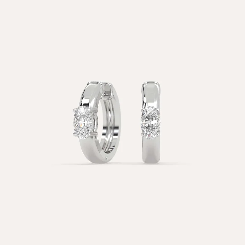 Best hoop earrings with intricate beaded details for a textured, stylish appearance-1/2 carat Oval Diamond Hoop Earrings