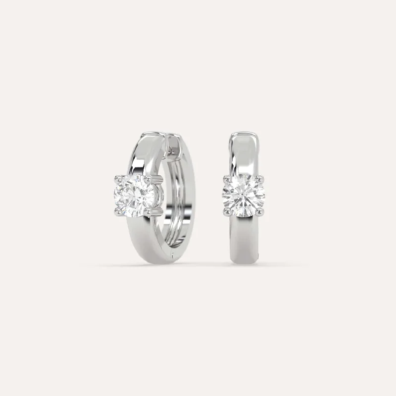 Stylish hoop earrings with diamond accents for an elegant and sparkling effect-1/2 carat Round Diamond Hoop Earrings