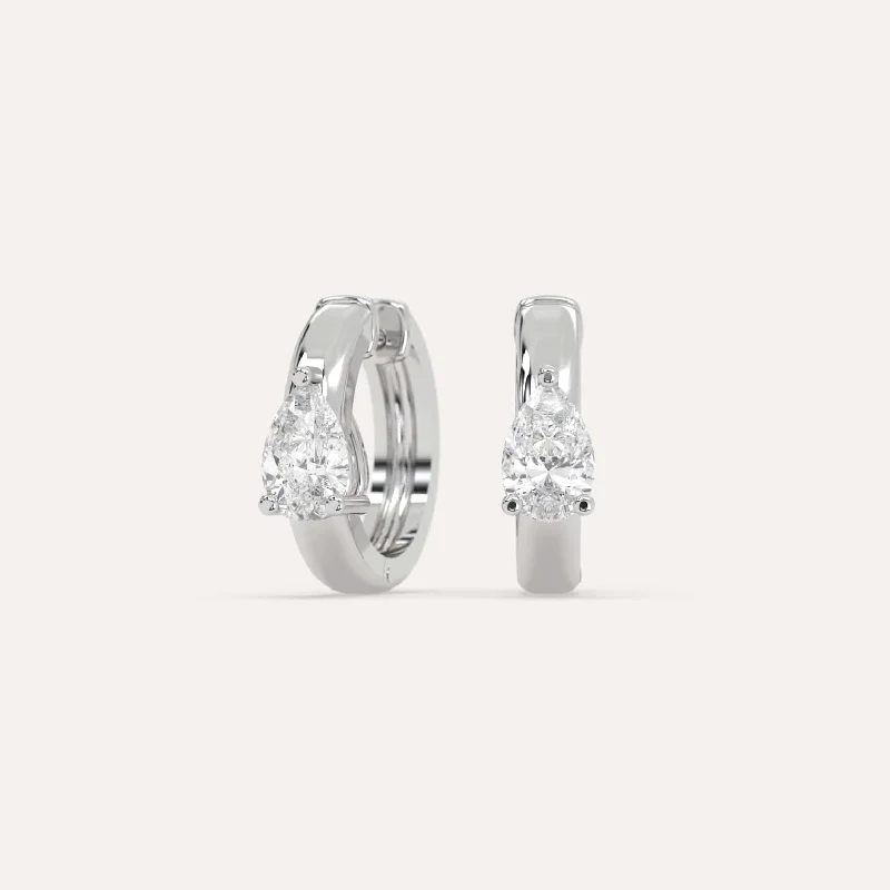 Lightweight hoop earrings for comfortable and all-day wear-1 carat Pear Diamond Hoop Earrings