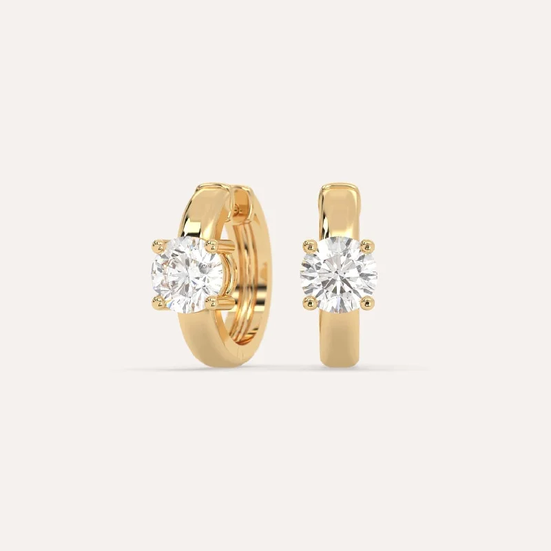 Best hoop earrings with multi-colored gemstones for a vibrant and lively touch-1 carat Round Diamond Hoop Earrings