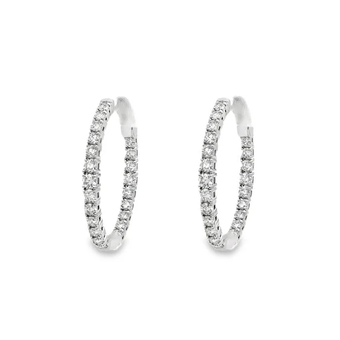 Best hoop earrings with lever-back closures for secure and easy wear-Mountz Collection 2.0CTW Diamond Oval Inside-Outside Hoop Earrings in 14K