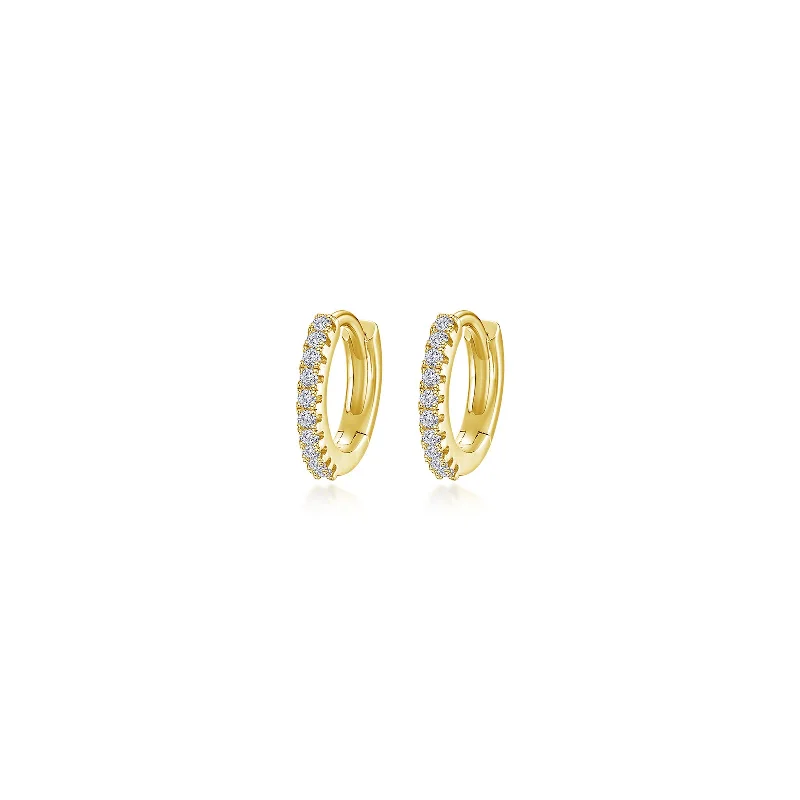 Hoop earrings with colorful beads for a fun and playful vibe-13.50MM Huggie Hoops in Gold Plated Sterling Silver