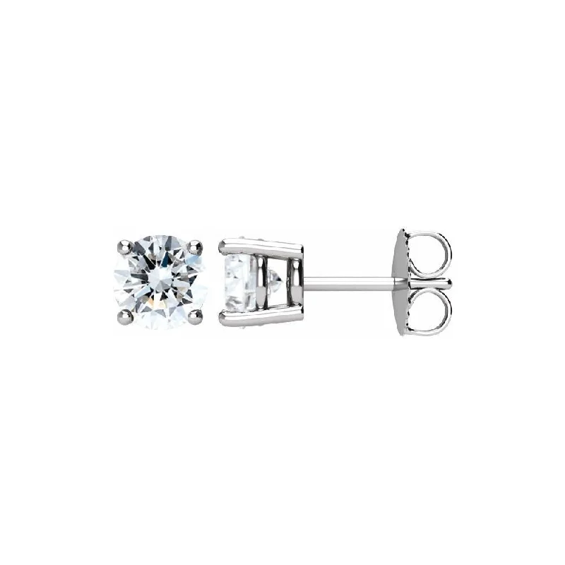 Hoop earrings with cut-out designs for a creative and lightweight effect-14k White Gold 1 1/2 CTW Diamond Stud Earring for Women