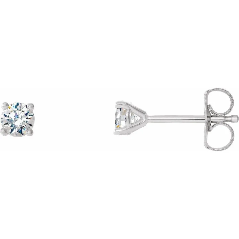 Hoop earrings with multi-tone finishes for a colorful and layered effect-14k White Gold 1/2 CTW Diamond 4-Prong Cocktail-Style Stud Earring for Women