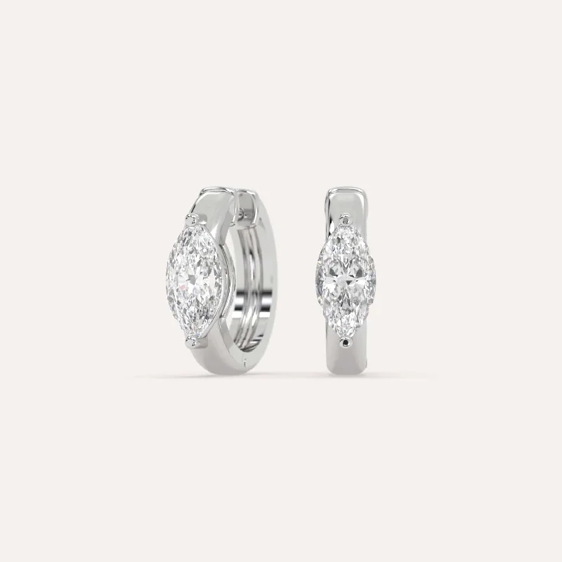 Best hoop earrings with butterfly motifs for a playful and whimsical appearance-2 carat Marquise Diamond Hoop Earrings