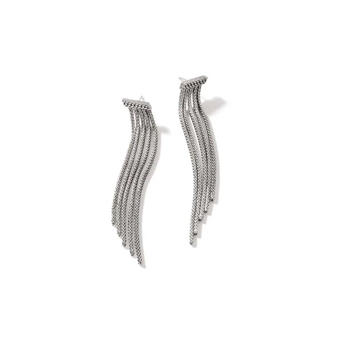 Best hoop earrings with geometric shapes for a modern and artistic appeal-John Hardy Classic Chain Curb Link Tassel Earrings