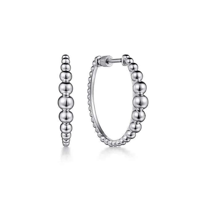 Hoop earrings with twisted metal designs for a dynamic and modern style-Gabriel & Co. Bujukan 25mm Classic Hoop Earrings in Sterling Silver