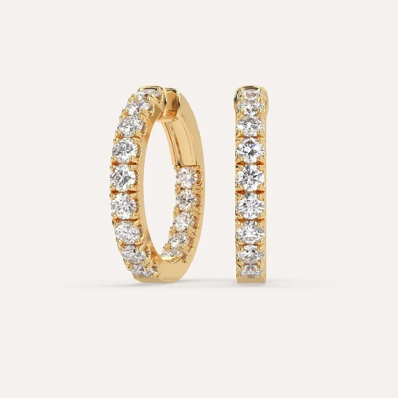 Best hoop earrings with intricate beaded details for a textured, stylish appearance-4 carat Diamond Hoop Earrings