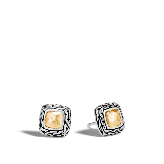 Best hoop earrings with snake-inspired designs for an edgy and fierce vibe-John Hardy Heritage Stud Classic Chain Earrings in Sterling Silver and 18K Yellow Gold