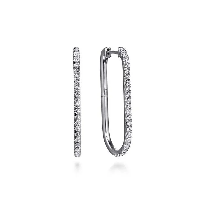 Best hoop earrings with blackened metal for an edgy and bold appearance-Gabriel & Co. Diamond Classic Elongated Oval Hoop Earrings in 14K White Gold