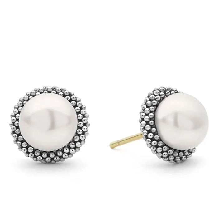 Best hoop earrings with vintage-style detailing for a nostalgic and timeless look-LAGOS 8MM Luna Pearl Stud Earring in Sterling Silver