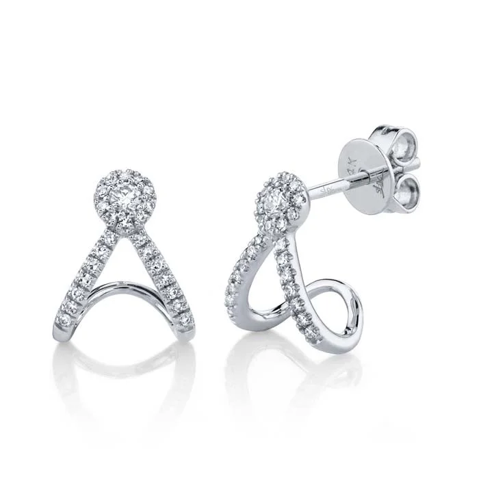 Best hoop earrings with intricate beaded details for a textured, stylish appearance-Shy Creation "Eden Collection" Diamond Earrings in 14K White Gold