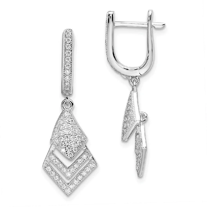 Classic hoop earrings with a thin profile for a sleek and subtle style-925 Sterling Silver CZ Brilliant Embers Earrings