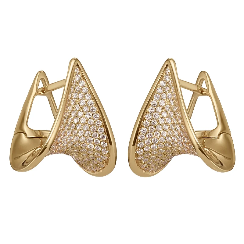 Best hoop earrings with detachable studs for a versatile and adjustable accessory-Pave Diamond Hoop Earrings