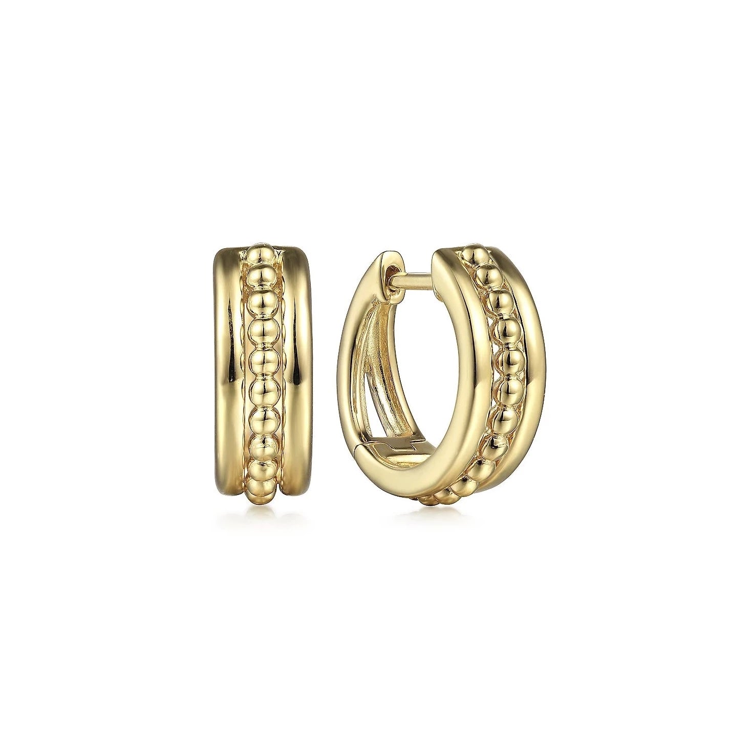 Hoop earrings with a matte finish for a sleek and sophisticated appearance-Bujukan Huggies in 14K Yellow Gold