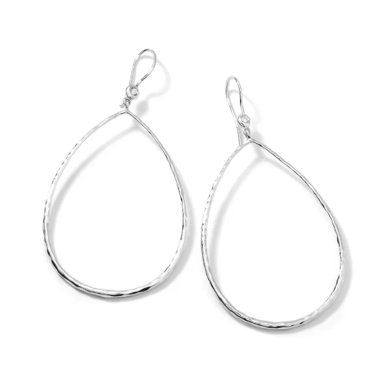 Hoop earrings with spiral designs for a dynamic and fluid look-Ippolita Tear Drop Sterling Silver and Diamond Earrings