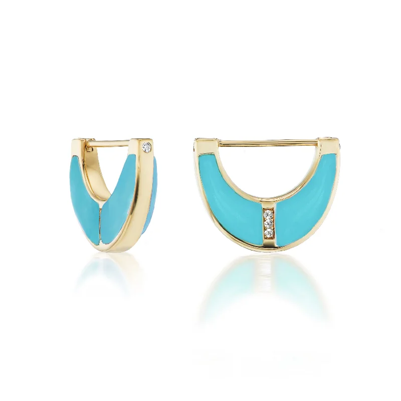 Best hoop earrings with lever-back closures for secure and easy wear-Capri Inlay Huggies