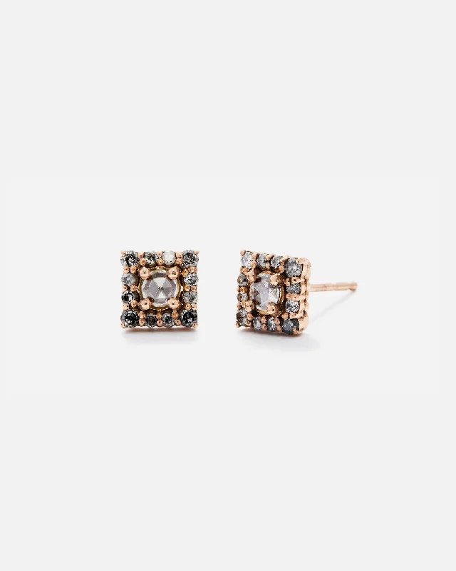 Hoop earrings with hearts for a sweet and romantic gesture-Cathedral / Rosecut Studs