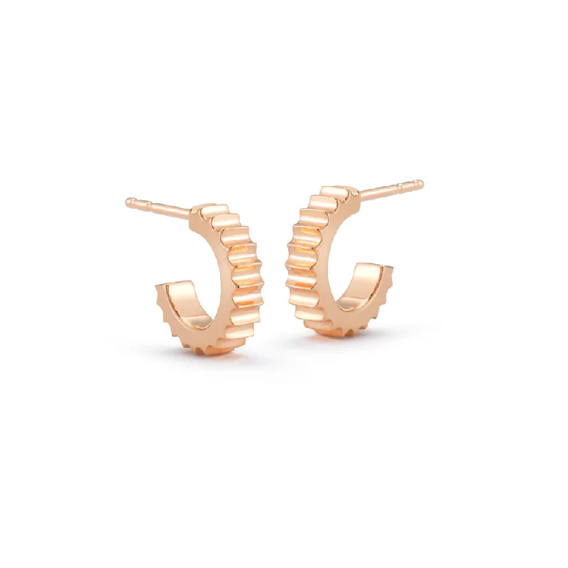 Best hoop earrings with braided leather for a rustic, stylish finish-CLIVE 18K FLUTED HUGGIE EARRING