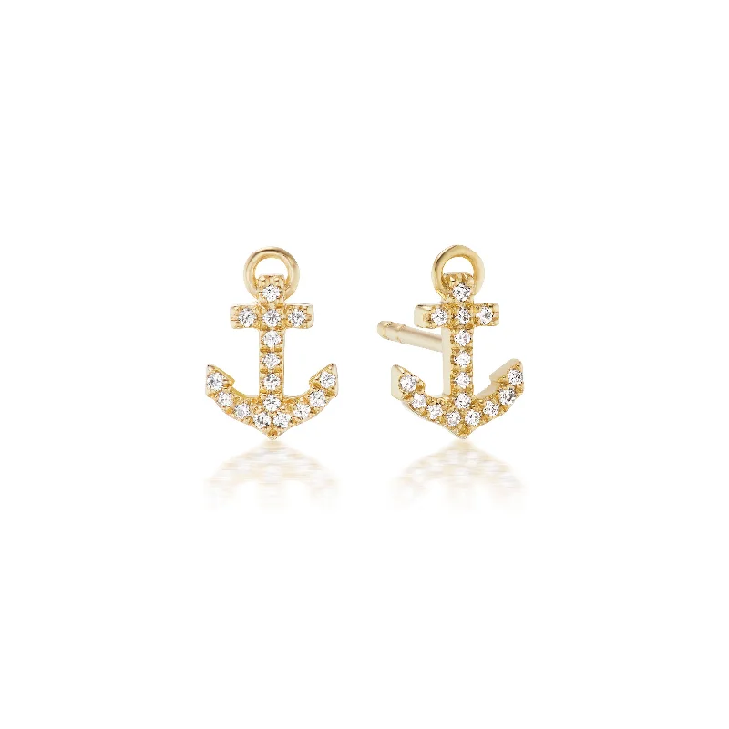 Best hoop earrings with snake chain details for a sleek and modern touch-Anchor Motif Studs