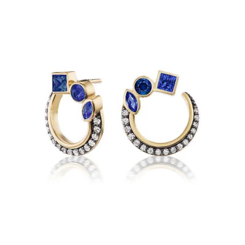 Best hoop earrings with minimal embellishments for a sleek and modern look-Mini Bezel Crescents