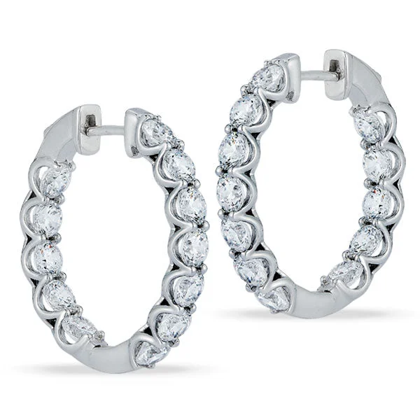 Medium hoop earrings for an everyday look with the perfect balance of style-Grown Diamond Hoop Earrings in 14K White Gold