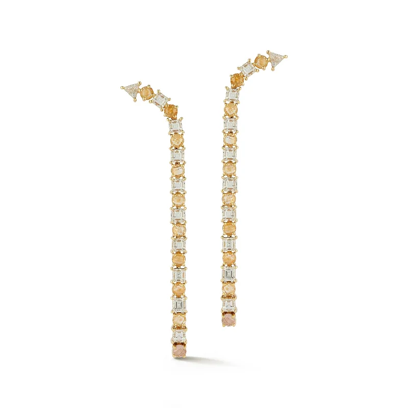 Stylish hoop earrings with diamond accents for an elegant and sparkling effect-Dawn Earrings