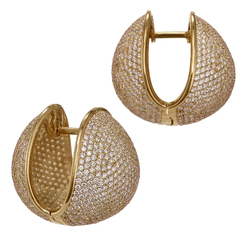 Best hoop earrings with floral designs for a feminine and delicate look-Diamond Pave Chunky Ball Statement Earrings