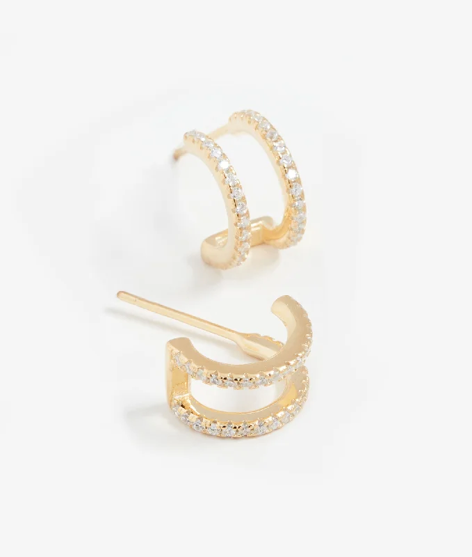 Best hoop earrings with enamel details for a colorful and modern look-Erin Pave Hoop