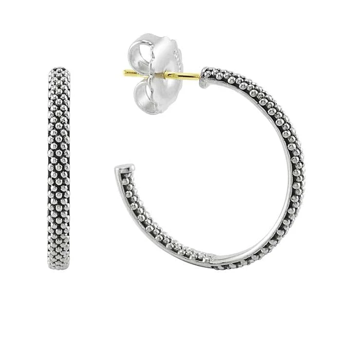 Best hoop earrings with minimal embellishments for a sleek and modern look-LAGOS 25mm Signature Caviar Hoop Earrings in Sterling Silver