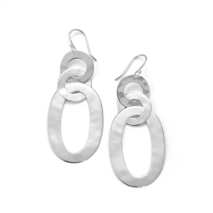 Best hoop earrings with enamel details for a colorful and modern look-Ippolita Roma Oval Link Earrings in Sterling Silver