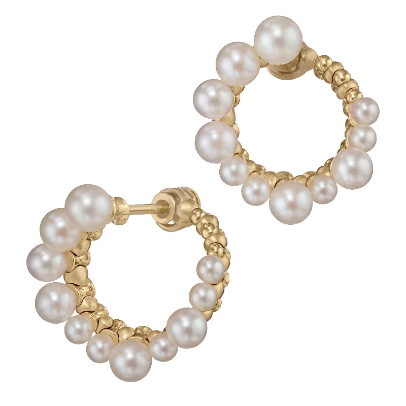 Hoop earrings with satin finishes for a smooth and elegant appearance-Freshwater Pearl Spiral Hoop Earrings