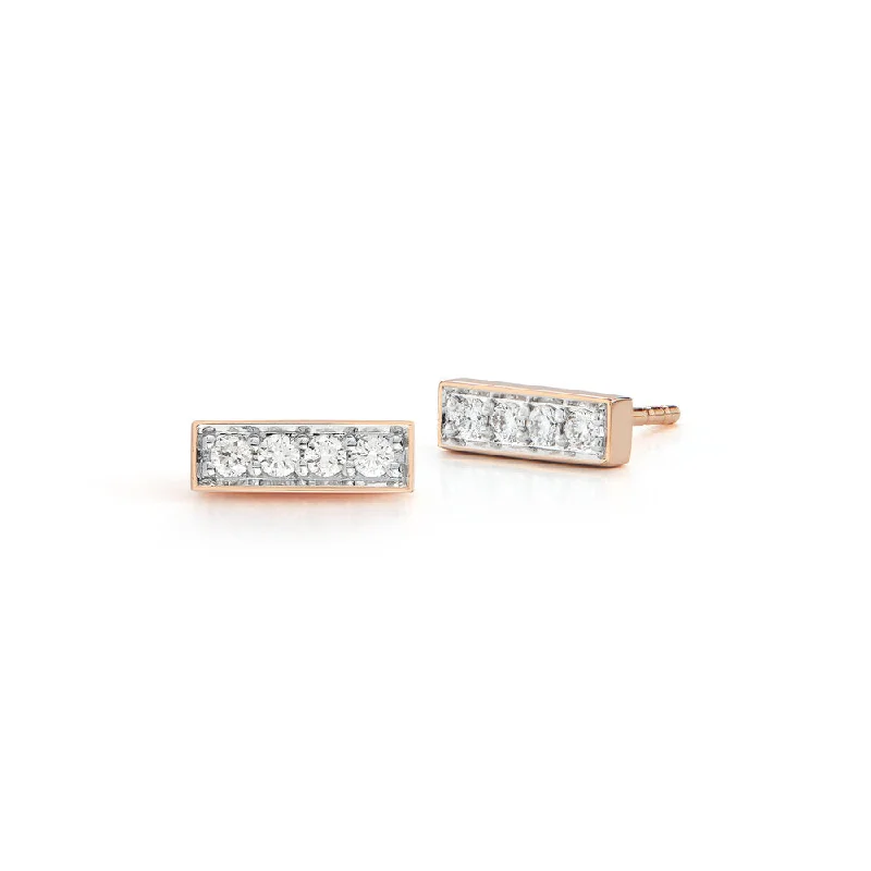 Best hoop earrings with smooth ceramic finishes for a polished, clean style-WF CLASSIC 18K AND DIAMOND MINI BAR STUDS