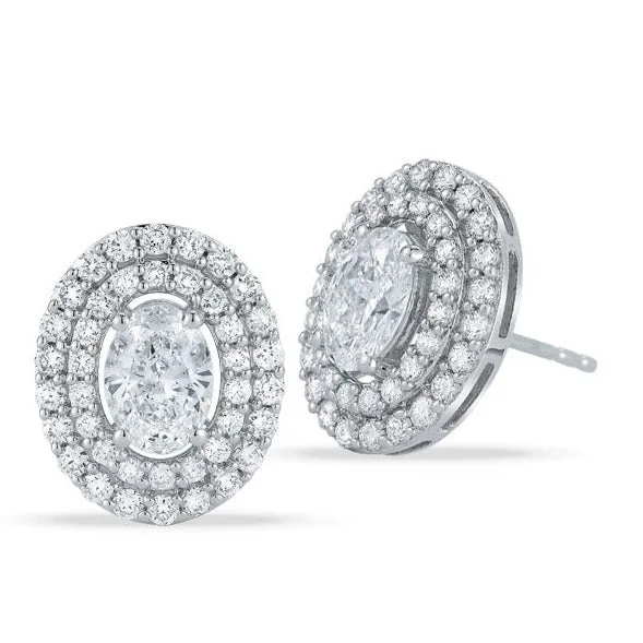 Best hoop earrings with Swarovski crystals for added sparkle and luxury-Grown Diamond Halo Earrings in 14K White Gold