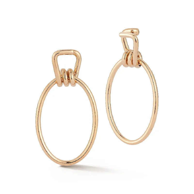 Best hoop earrings with sterling silver for an affordable and chic design-HUXLEY 18K ELONGATED COIL LINK EARRINGS