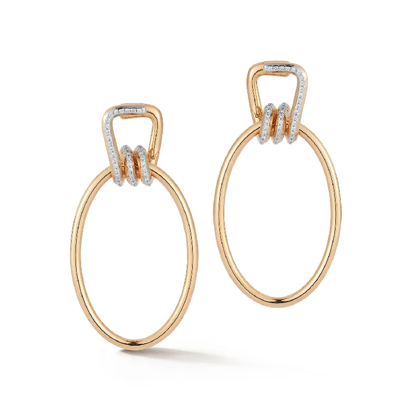 Best hoop earrings with geometric shapes for a modern and artistic appeal-HUXLEY 18K AND DIAMOND COIL LINK EARRINGS