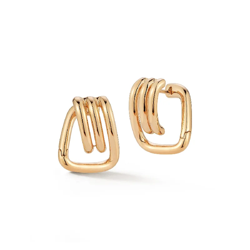 Best hoop earrings with floral designs for a feminine and delicate look-HUXLEY 18K COIL LINK HUGGIES