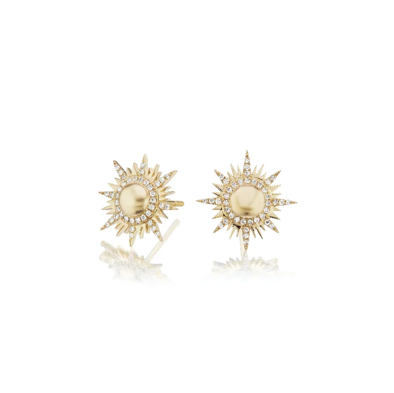 Best hoop earrings with hammered gold for a rustic yet elegant look-Il Sole Studs