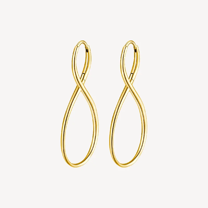 Hoop earrings with multi-tone finishes for a colorful and layered effect-Infinity Earrings in Gold Plated Stainless Steel