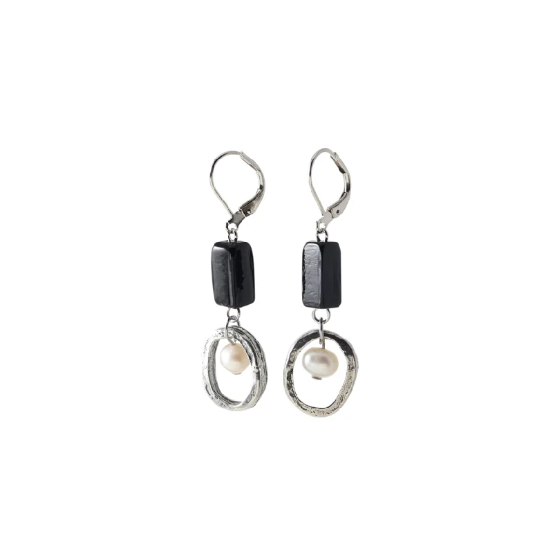 Hoop earrings with twisted leather for a chic and modern boho look-Jules Earrings