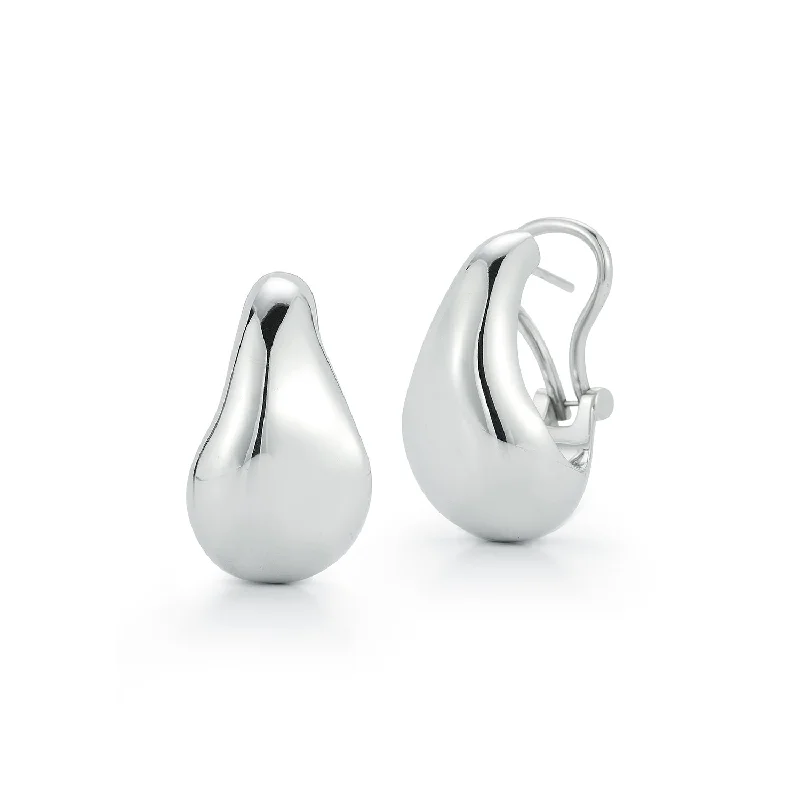 Hoop earrings with colorful beads for a fun and playful vibe-JULIAN STERLING SILVER WIDE WAVE HOOP EARRINGS