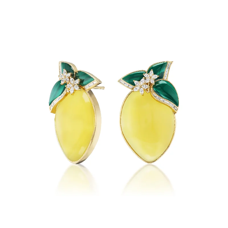 Hoop earrings with luxe velvet finishes for a rich and luxurious touch-Limoncello Earrings