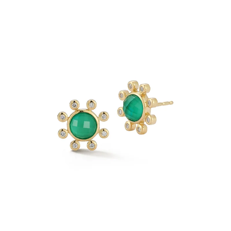 Best hoop earrings with asymmetrical designs for a fashion-forward, avant-garde look-Little Dipper Studs - Green Jade