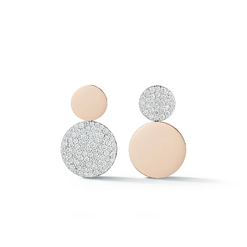 Hoop earrings with satin finishes for a smooth and elegant appearance-LYTTON 18K MIX MATCHED DIAMOND DISC EARRINGS