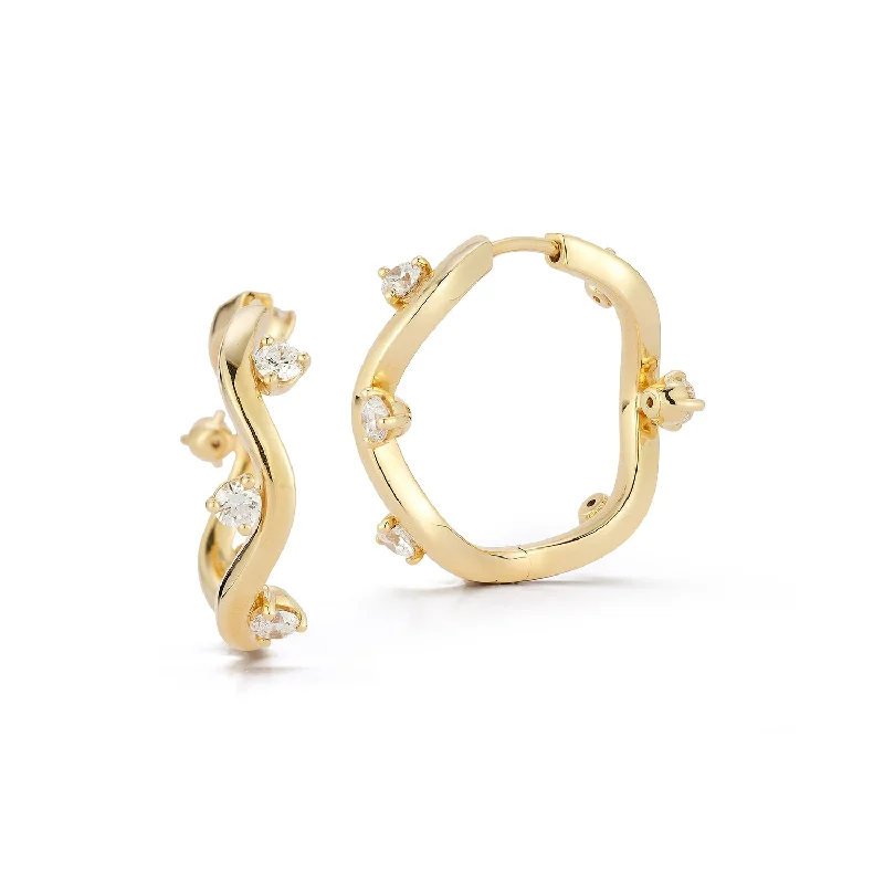 Hoop earrings with rhinestone-studded rims for a glamorous touch-Medium Constellation Hoops